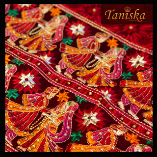 The Dulha-Dulhan Phulkari Dupatta - Punjabi Phulkari Dupatta