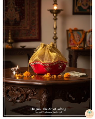 1 Red Multi-Purpose DORI RUMAL (Gift Bag, Thaal Cover, Potli Bag - Perfect for: Indian Wedding, Shagan Ceremony, Chunni Charhana, Bridal Shower, Baby Shower, Maiyan, Weddings, Favors, Shaadi, Walima)