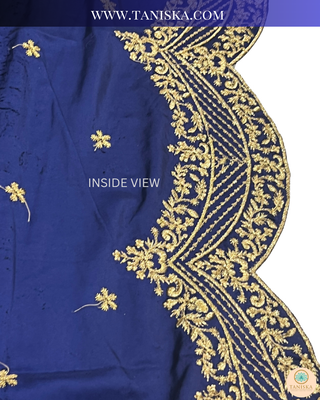 The Sapphire Sovereign | Velvet Zardosi Groom’s Shawl