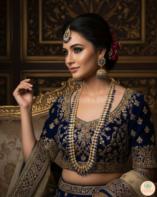 HANIYA Designer Blue Long Haar Set