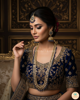 HANIYA Designer Blue Long Haar Set