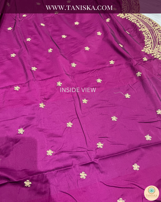 The Imperial Plum | Velvet Zardosi Groom’s Shawl