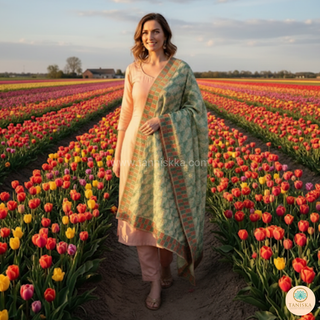 The Pistachio Phulkari Dupatta