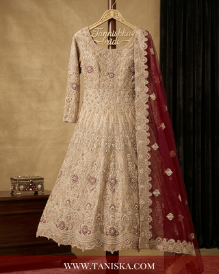 Champagne Gold Heavily Embellished Bridal Lehenga