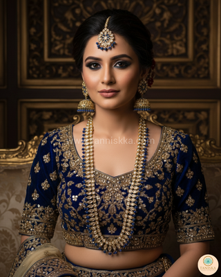 HANIYA Designer Blue Long Haar Set