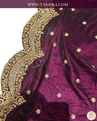 The Imperial Plum | Velvet Zardosi Groom’s Shawl