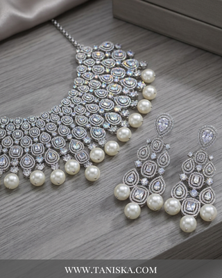 The Victoria Silver & Pearl Choker Set