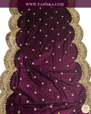 The Imperial Plum | Velvet Zardosi Groom’s Shawl