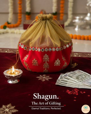 1 Red Multi-Purpose DORI RUMAL (Gift Bag, Thaal Cover, Potli Bag - Perfect for: Indian Wedding, Shagan Ceremony, Chunni Charhana, Bridal Shower, Baby Shower, Maiyan, Weddings, Favors, Shaadi, Walima)