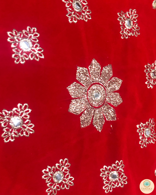 1 Red Multi-Purpose DORI RUMAL (Gift Bag, Thaal Cover, Potli Bag - Perfect for: Indian Wedding, Shagan Ceremony, Chunni Charhana, Bridal Shower, Baby Shower, Maiyan, Weddings, Favors, Shaadi, Walima)