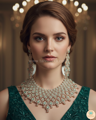 JULIET Cubic Zirconia Mint Necklace Set