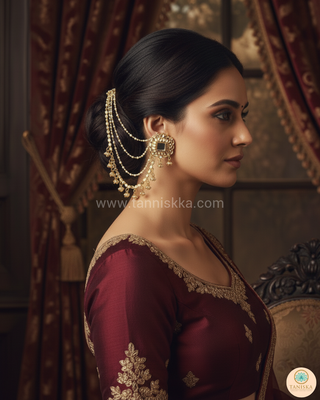 HARLEEN Golden Glass Necklace Set