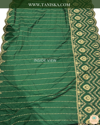 The Emerald Empire | Striped Velvet Zardosi Groom’s Shawl