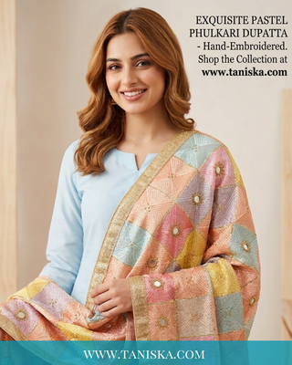 Pure Heritage Pastel Bagh Phulkari