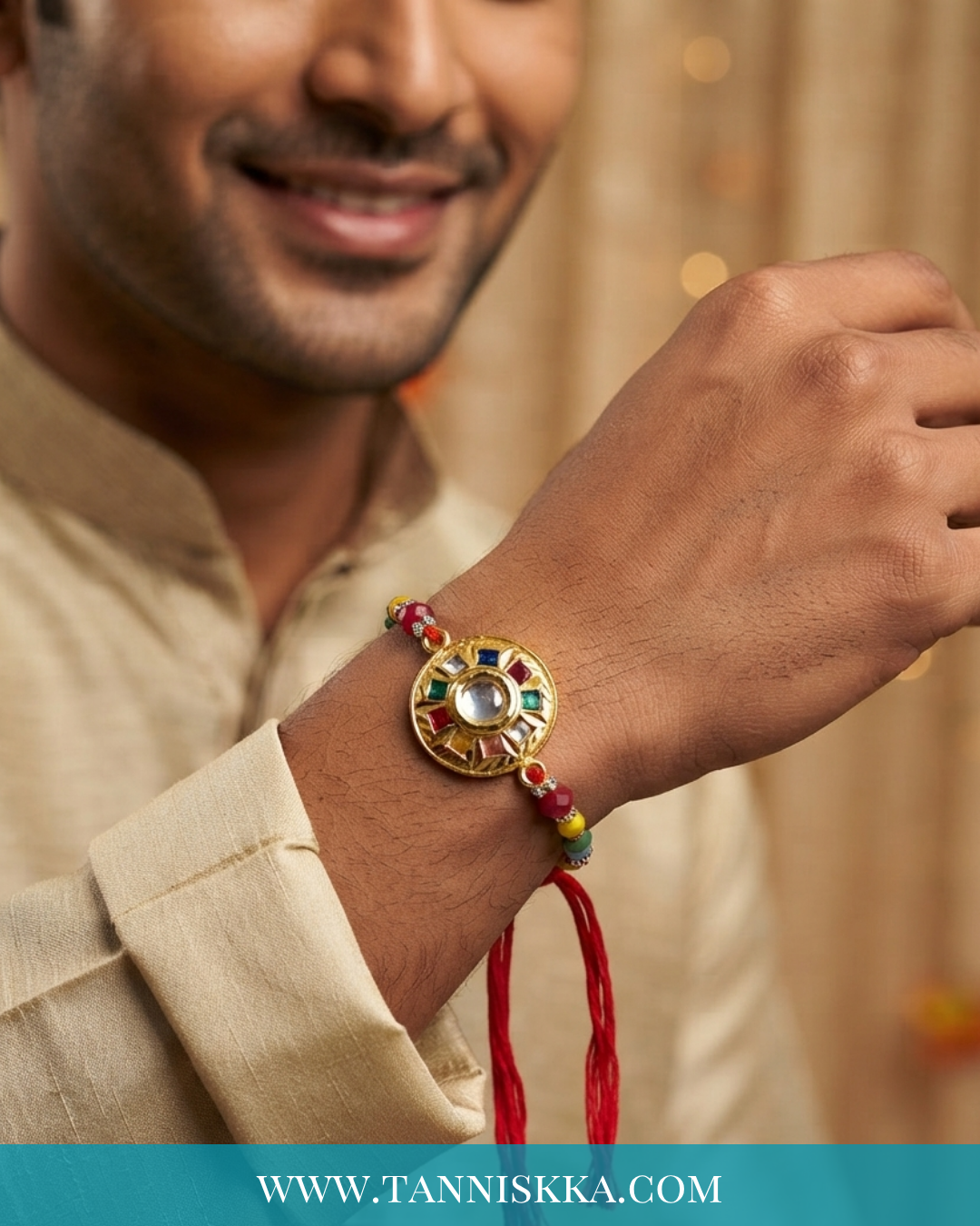 Kundan Rakhi Thread (x1 Thread)