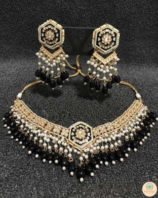 The Onyx Hexagon Majesty Necklace Set