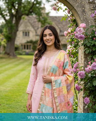 Pure Heritage Pastel Bagh Phulkari