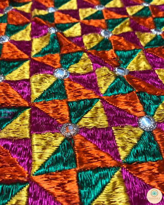 1 Phulkari Multi-Purpose DORI RUMAL (Gift Bag, Thaal Cover, Potli Bag - Perfect for: Indian Wedding, Shagan Ceremony, Chunni Charhana, Bridal Shower, Baby Shower, Maiyan, Weddings, Favors, Shaadi, Walima)