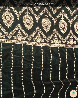 The Midnight Sultan | Striped Velvet Zardosi Groom’s Shawl