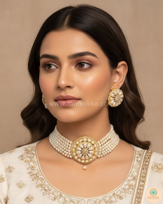 KIMBERLY Pearl White Choker Set