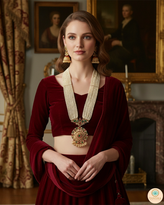 HEER Traditional Multi Pachi Kundan Long Haar Set