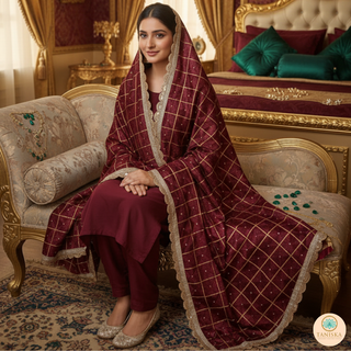 The Maroon Glam Phulkari Dupatta