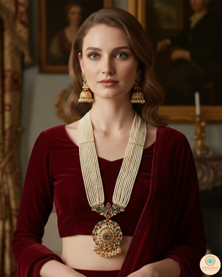 HEER Traditional Multi Pachi Kundan Long Haar Set