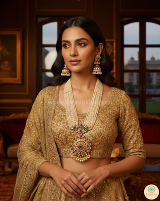 HEER Traditional Multi Pachi Kundan Long Haar Set