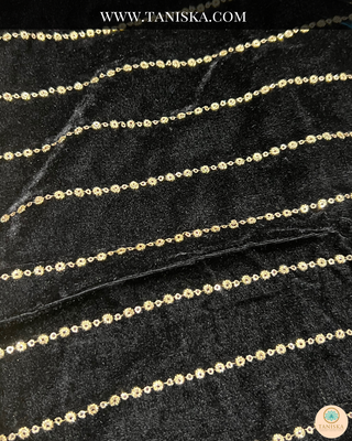 The Midnight Sultan | Striped Velvet Zardosi Groom’s Shawl