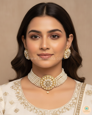 KIMBERLY Pearl White Choker Set