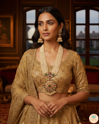 HEER Traditional Multi Pachi Kundan Long Haar Set