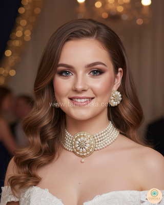 KIMBERLY Pearl White Choker Set