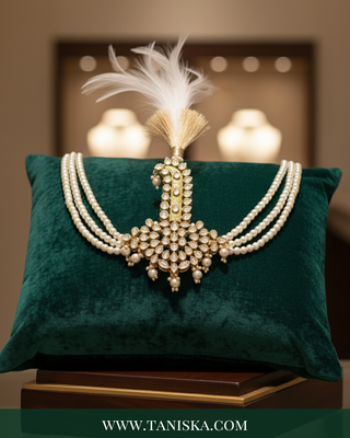 The Grand Vizier | Ornate Kundan & Ivory Plume Kalgi