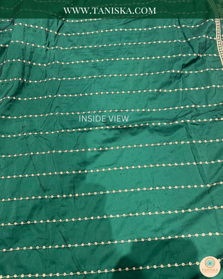 The Emerald Empire | Striped Velvet Zardosi Groom’s Shawl