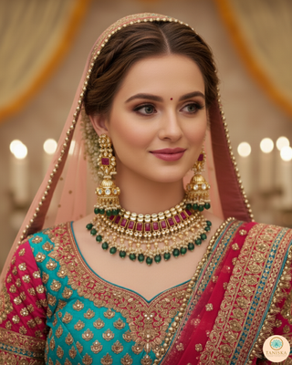 ARIAYANA Traditional Pachi-Kundan Necklace Set