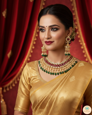 ARIAYANA Traditional Pachi-Kundan Necklace Set