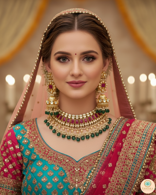 ARIAYANA Traditional Pachi-Kundan Necklace Set
