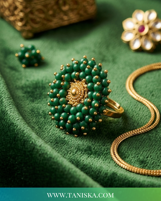 The Golden Sunburst Emerald Ring