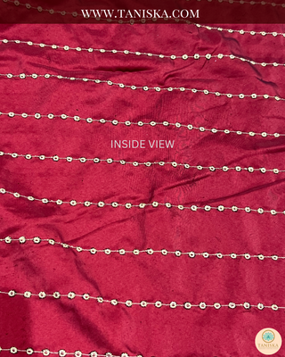 The Regal Crimson | Striped Velvet Zardosi Groom’s Shawl