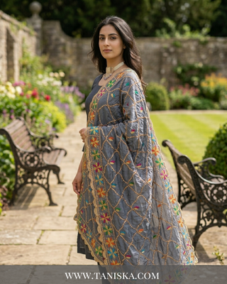 Pure Slate Heritage Starburst Phulkari