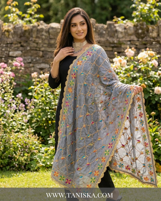 Pure Slate Heritage Starburst Phulkari