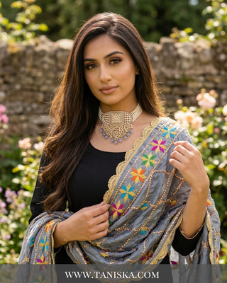 Pure Slate Heritage Starburst Phulkari