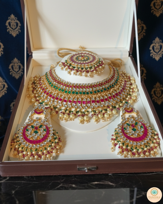 MISHCA Traditional Multi Pachi-Kundan Necklace Set