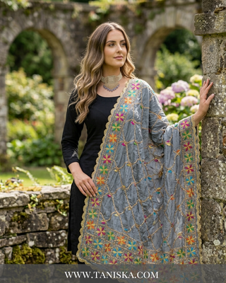 Pure Slate Heritage Starburst Phulkari
