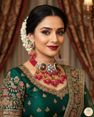ZOYA Pink/Orange Combo Kundan Necklace Set