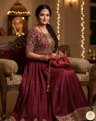 1 Maroon Multi-Purpose DORI RUMAL (Gift Bag, Thaal Cover, Potli Bag - Perfect for: Indian Wedding, Shagan Ceremony, Chunni Charhana, Bridal Shower, Baby Shower, Maiyan, Weddings, Favors, Shaadi, Walima)