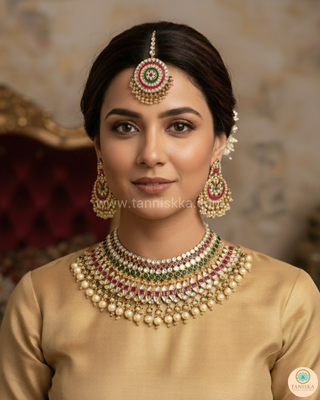 MISHCA Traditional Multi Pachi-Kundan Necklace Set