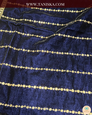 The Royal Navy | Striped Velvet Zardosi Groom’s Shawl