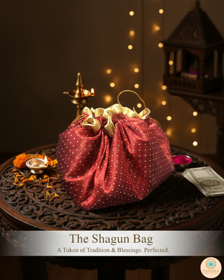 1 Maroon Multi-Purpose DORI RUMAL (Gift Bag, Thaal Cover, Potli Bag - Perfect for: Indian Wedding, Shagan Ceremony, Chunni Charhana, Bridal Shower, Baby Shower, Maiyan, Weddings, Favors, Shaadi, Walima)