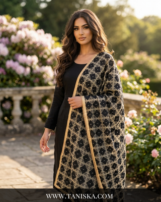 Midnight Bloom Heritage Phulkari